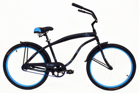 26" Verso Vegas Cruiser, Matte Black/Blue - Gasbike.net