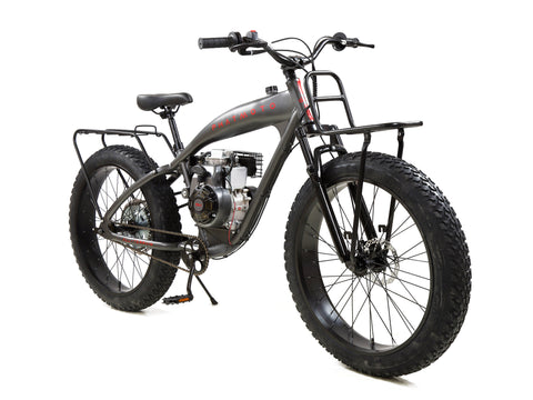 PHATMOTO™ ALL TERRAIN Fat Tire 2021 - 79cc Motorized Bicycle with Hilliard Clutch (Matte Graphite) - Gasbike.net