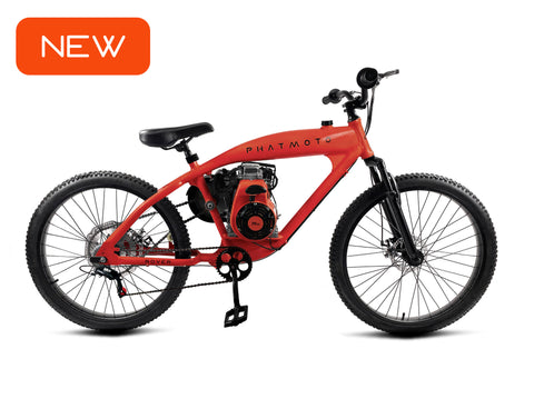 PHATMOTO™ Rover 2023 - 79cc Motorized Bicycle 7-Speed (Red) - Gasbike.net