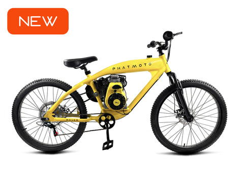 PHATMOTO™ Rover 2023 - 79cc Motorized Bicycle 7-Speed (Yellow) - Gasbike.net