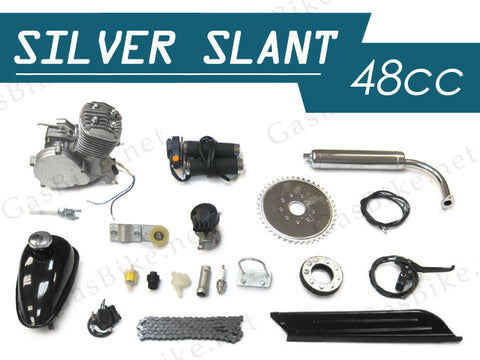 Silver Slant 48cc Bicycle Engine Kit - Gasbike.net