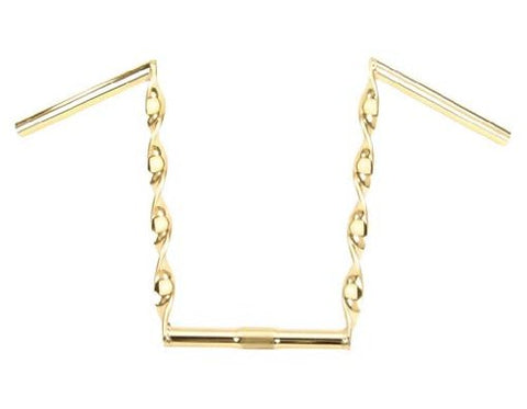 Flat Twisted Handlebar 15" 25.4mm Gold. Bike handle bar, bicycle handle bar, lowrider handle bar, chopper, beach cruiser lowrider bike part - Gasbike.net