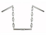 Flat Twisted Handlebar 15" 25.4mm Chrome. Bike handle bar, bicycle handle bar, lowrider handle bar, chopper, beach cruiser lowrider bike part - Gasbike.net