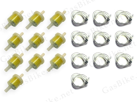 Fuel Filter (10x) and Fuel Line (10x) Combo - Free Shipping - Gasbike.net