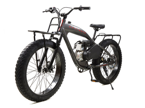 PHATMOTO™ ALL TERRAIN Fat Tire 2021 - 79cc Motorized Bicycle with Hilliard Clutch (Matte Graphite) - Gasbike.net