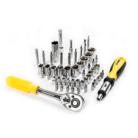 DEKOPRO 168pcs Socket Wrench Auto Repair Tool Combination Package Mixed Tool Set Hand Tool Kit with Plastic Toolbox Storage Case (168PCS) - Gasbike.net