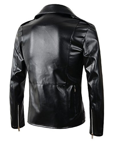 New Mens Causal Belted Design Slim Pu Leather Biker Zipper Jacket Coat - Gasbike.net