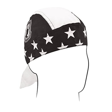 ZANheadgear 100% Cotton Road Hog Flydanna Bandanna, Wavy American Flag - Gasbike.net