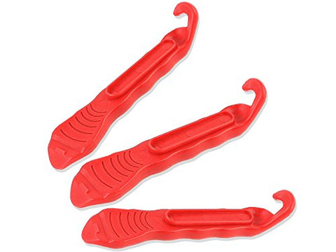 Bike Tire Lever - Premium Hardened Plastic Levers to Repair Bicycle Tube - Must Have Tool Kit for Road Bicyclist - Set of 3 - 5 Colors Available (Black / Silver / Gold / Pink / Red) - Gasbike.net