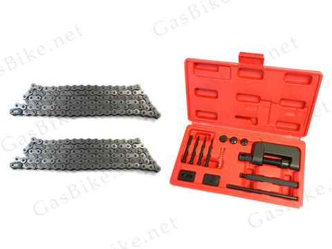 #415 Heavy Duty Bike Chain (2x) and Chain Breaker Combo - Gasbike.net