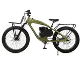 PHATMOTO™ ALL TERRAIN Fat Tire 2023 - 79cc Motorized Bicycle 7-Speed (Matte Army Green) - Gasbike.net