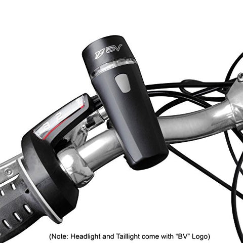 BV Bicycle Light Set Super Bright 5 LED Headlight, 3 LED Taillight, Quick-Release - Gasbike.net