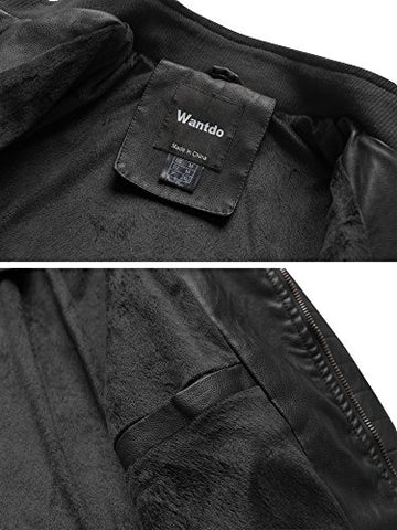 Wantdo Men's Vintage Stand Collar Motorcycle Leather Jacket - Gasbike.net