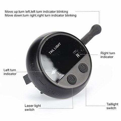 Leadbike Bicycle Turn Signal Lights 64 LED USB Rechargeable Rear Tail Light Waterproof Wireless Remote Bike Safety Warning Light With Laser - Gasbike.net