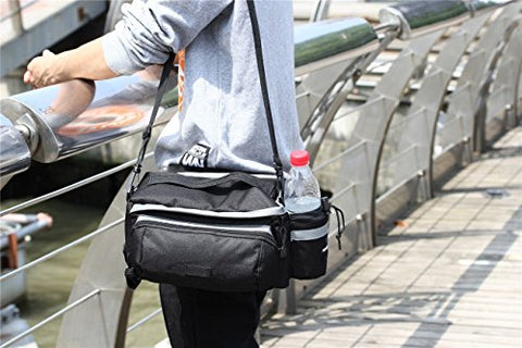 Runytek Bicycle Roswheel Rear Seat Trunk Bag Handbag Bag Pannier Black - Gasbike.net