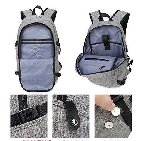 C-space Business waterproof Resistant Polyester Laptop Backpack with USB Charging Port and Lock &Headphone interface for College Student Work Men & Women,Fits Under 15.6-Inch Laptop Notebook - Gasbike.net