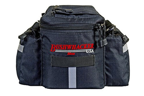 Bushwhacker® Mesa Trunk Bag Black - w/ Rear Light Clip Attachment & Reflective Trim - Bicycle Trunk Bag Cycling Rack Pack Bike Rear Bag - Gasbike.net