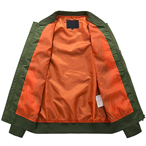 HANQIU Mens Outdoor Lightweight Army Military Flight Bomber Jackets Windbreaker - Gasbike.net