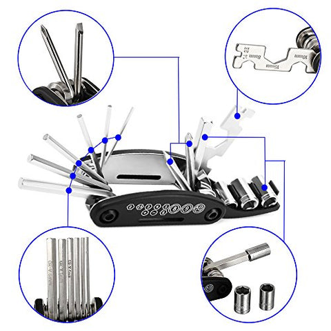 Mini Bike Pump & Tire Puncture Repair Kit & Multi-Function Bike Bicycle Cycling Mechanic Repair Tool Kit & Cycling Bicycle Bike Bag - Gasbike.net