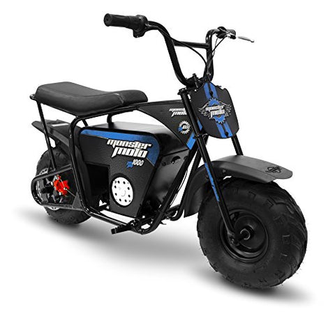 Monster Moto Classic 1000 Watt Electric Mini Bike - MM-E1000-BB - Black/Blue - Gasbike.net