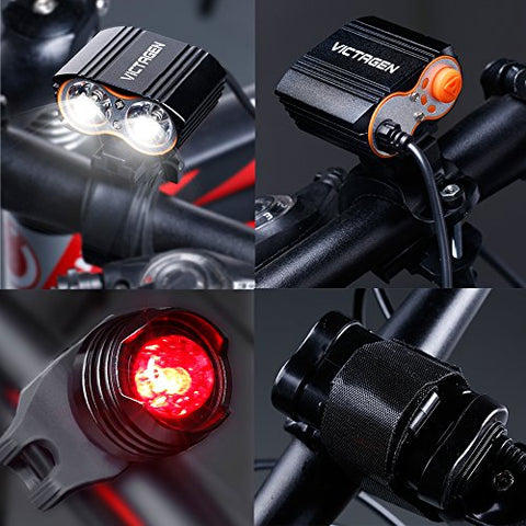 Victagen Bike Front Light,Super Bright Waterproof Bicycle Headlight,USB Rechargeable 2400 Lumens Road Bike Headlamp With Tail Light,Easy To Install LED Flashlight for Cycling,Commuting,Riding - Gasbike.net