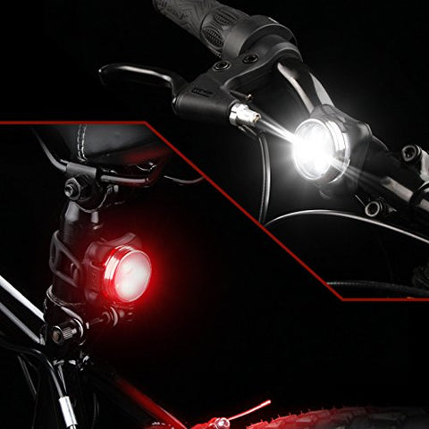 Ascher USB Rechargeable Bike Light Set,Super Bright Front Headlight and Free Rear LED Bicycle Light,650mah Lithium Battery,4 Light Mode Options, Water Resistant IPX4(2 USB cables and 4 Strap Included) - Gasbike.net