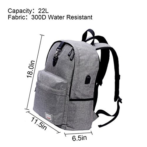 Laptop Backpack,Beyle Anti-theft Water Resistant Travel laptop backpack with USB Charging Port School Bookbag for College Travel Backpack designed for 17-Inchand Notebook,Grey - Gasbike.net