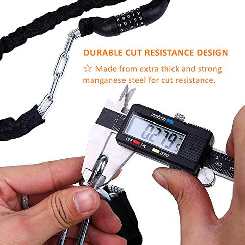 Bicycle Chain Lock, Sportneer 5-Digit Resettable Combination Anti-theft Bike Locks - Gasbike.net