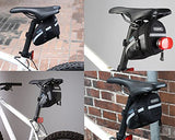 CestMall 1.2L Bicycle & MTB Cycling PU Saddle Bag, Waterproof Bike Bag Back Seat Pouch, Bicycle Repair Tools Pocket Pack with Reflective Stripes (New Black) - Gasbike.net