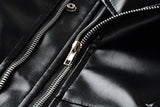 New Mens Causal Belted Design Slim Pu Leather Biker Zipper Jacket Coat - Gasbike.net