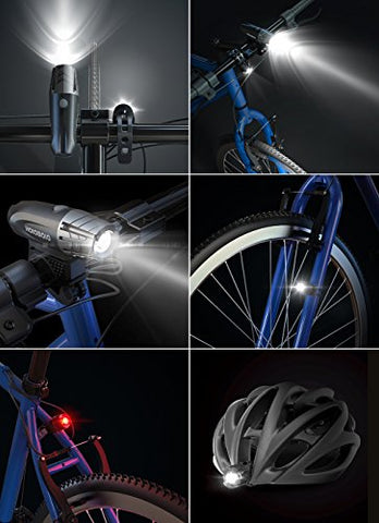 Hoicmoic USB Rechargeable Bike Lights, Bright Waterproof LED Bicycle Front and Rear Lights for Kids Men Women Safe Cycling, 1 Headlight, 1 Red Taillight and 1 White Bicycle Light for Versatile Usages - Gasbike.net