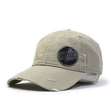 Plain Washed Cotton Twill Distressed with Heavy Stitching Low Profile Adjustable Baseball Cap - Gasbike.net