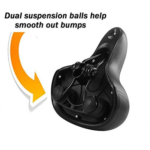 WOWOWO Bicycle Suspension Cruiser Saddle, Cruiser Gel Wide Comfort Soft Foam Bike Seat - Gasbike.net