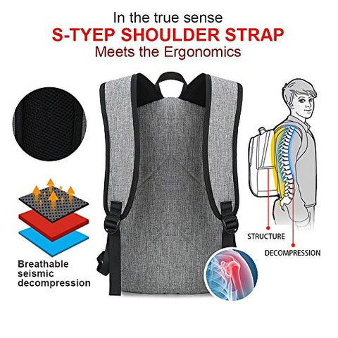 C-space Business waterproof Resistant Polyester Laptop Backpack with USB Charging Port and Lock &Headphone interface for College Student Work Men & Women,Fits Under 15.6-Inch Laptop Notebook - Gasbike.net