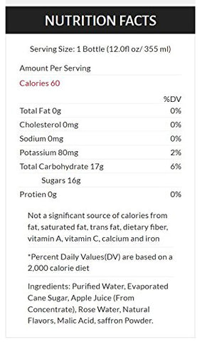 H2rOse Rose Water Beverage Infused with Saffron , Peach, 12 Ounce (Pack of 12) - Gasbike.net