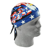 ZANheadgear 100% Cotton Road Hog Flydanna Bandanna, Wavy American Flag - Gasbike.net