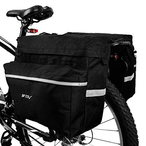 BV Bike Bag Bicycle Panniers with Adjustable Hooks, Carrying Handle, 3M Reflective Trim and Large Pockets - Gasbike.net