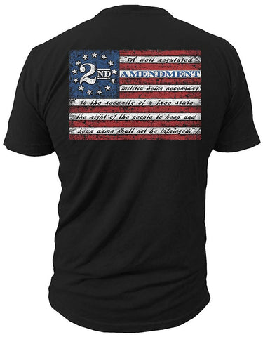 2nd Amendment Brand Vintage American Flag Mens T-Shirt USA Second 2A - Gasbike.net