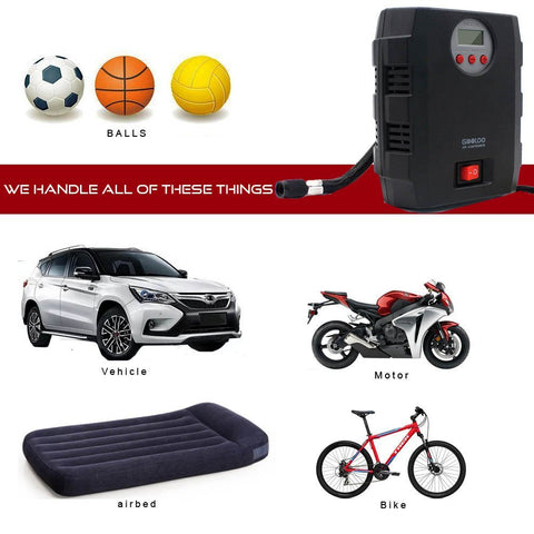 GOOLOO 12V DC Electric Portable Air Compressor Pump, 150 PSI Digital Tire Inflator with Tire Pressure Monitor and Preset for Car, Truck, Bicycle, RV and Other Inflatables - Gasbike.net