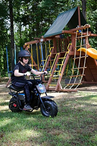 Monster Moto Classic 1000 Watt Electric Mini Bike - MM-E1000-BB - Black/Blue - Gasbike.net