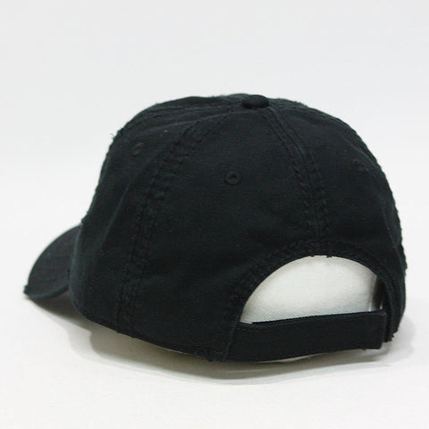 Plain Washed Cotton Twill Distressed with Heavy Stitching Low Profile Adjustable Baseball Cap - Gasbike.net