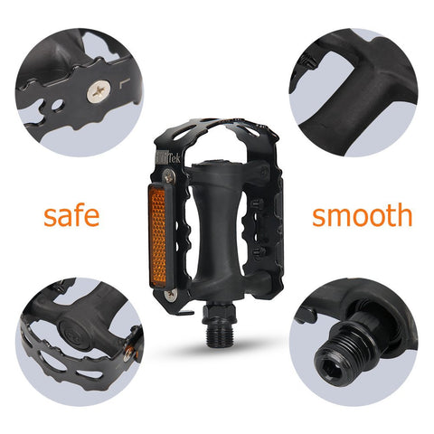 fitTek Bike Pedals, Universal Bicycle Pedals, 9/16-Inch Boron Steel Spindle & Metal Bike Pedals ( Pair Pedals) - Gasbike.net