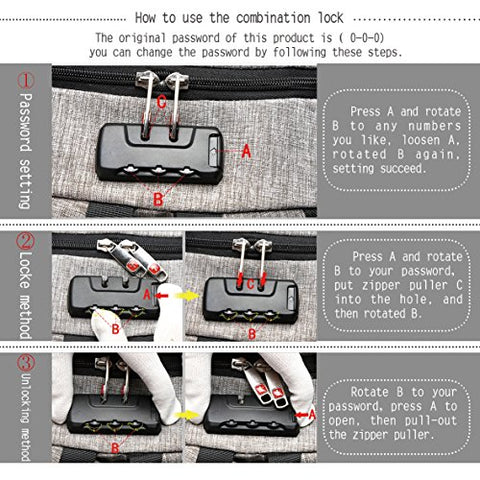 C-space Business waterproof Resistant Polyester Laptop Backpack with USB Charging Port and Lock &Headphone interface for College Student Work Men & Women,Fits Under 15.6-Inch Laptop Notebook - Gasbike.net