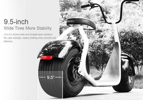 SEEV-800 Electric Lifestyle Fat Tire Scooter 800w Hub Motor E-Bike Bicycle - Gasbike.net