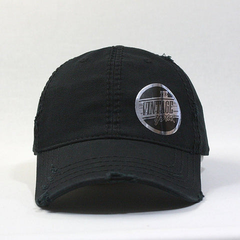 Plain Washed Cotton Twill Distressed with Heavy Stitching Low Profile Adjustable Baseball Cap - Gasbike.net