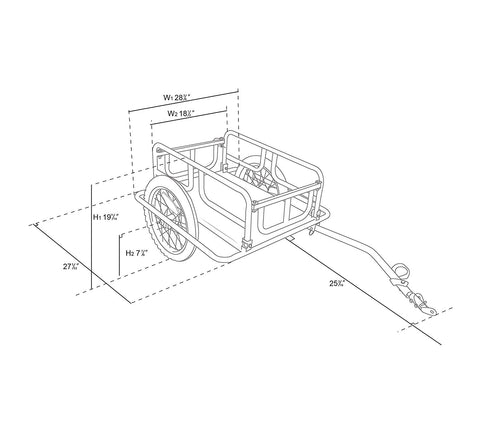 Esright Foldable Bike Trailer Cargo Utility Luggage Bicycle Trailer - Gasbike.net