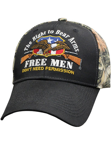 Capsmith Right To Bear Arms Free Men Don't Need Permission Baseball Cap Camo Back - Gasbike.net