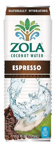 Zola Coconut Water with Espresso, 17.5 Ounce (Pack of 12) - Gasbike.net