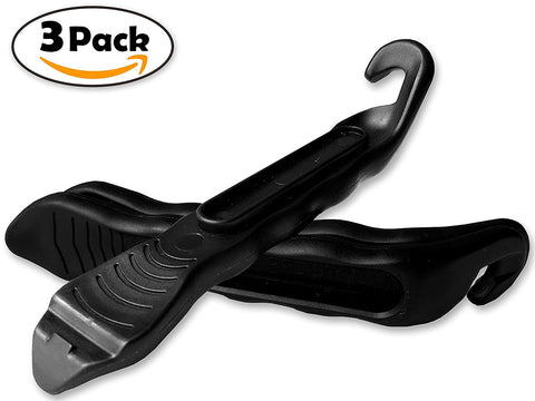 Bike Tire Lever - Premium Hardened Plastic Levers to Repair Bicycle Tube - Must Have Tool Kit for Road Bicyclist - Set of 3 - 5 Colors Available (Black / Silver / Gold / Pink / Red) - Gasbike.net