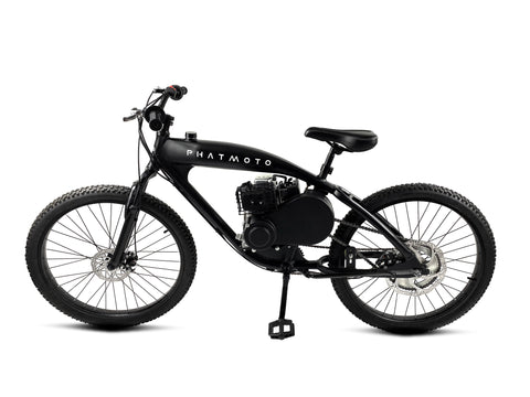 PHATMOTO™ Rover 2023 - 79cc Motorized Bicycle 7-Speed (Matte Black) - Gasbike.net